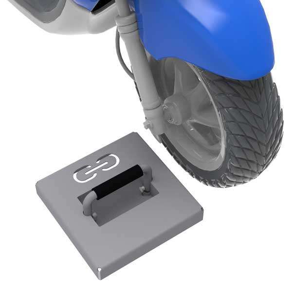 Cykelställ & cykelparkering | Stödräcke | Falco Loop - låsögla för lådcyklar, lastcyklar & mopeder/motorcyklar | image #1 |  