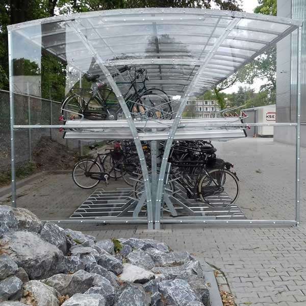 Cykeltak & cykelgarage | Cykeltak för tvåvåningsställ | FalcoRail dubbelsidigt cykeltak | image #7 |  