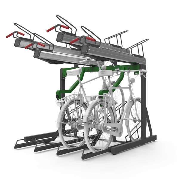 Cykelställ & cykelparkering | Cykelställ med laddningsuttag för elcyklar | FalcoLevel Premium+ med laddningsuttag för elcyklar | image #1 |  