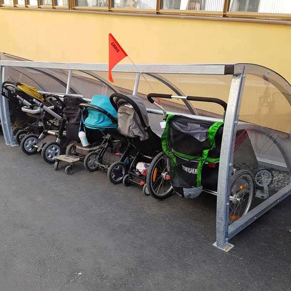 Cykeltak & cykelgarage | Barnvagnstak & Förvaring | FalcoRoller buggy shelter - Barnvagnstak och väderskydd även för rullatorer och rullstolar | image #6 |  
