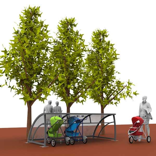 Cykeltak & cykelgarage | Barnvagnstak & Förvaring | FalcoRoller buggy shelter - Barnvagnstak och väderskydd även för rullatorer och rullstolar | image #2 |  