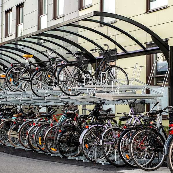 Cykeltak & cykelgarage | Cykeltak för tvåvåningsställ | FalcoGamma Level cykeltak för tvåvåningsställ | image #4 |  