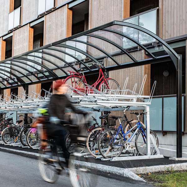 Cykeltak & cykelgarage | Cykeltak för tvåvåningsställ | FalcoGamma Level cykeltak för tvåvåningsställ | image #2 |  