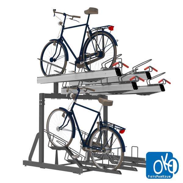 Cykelställ & cykelparkering | Cykelställ i två våningar och andra kompakta lösningar | FalcoLevel Premium+ - cykelställ i två våningar | image #1 |  