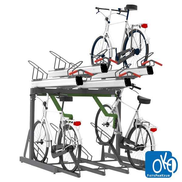Cykelställ & cykelparkering | Cykelställ med laddningsuttag för elcyklar | FalcoLevel Premium+ med laddningsuttag för elcyklar | image #1 |  
