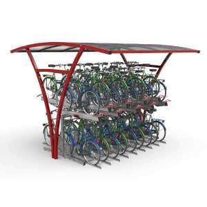 Cykeltak & cykelgarage | Cykeltak för tvåvåningsställ | FalcoRail dubbelsidigt cykeltak | image #1