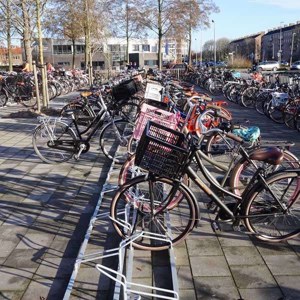 fietsparkeren fietsenrek FalcoSound buitenmodel fiets kratfiets