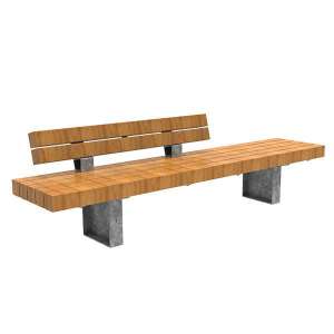 Miljöhus & Parkmöbler | Parkbänkar | FalcoGlory ensidig bänk med ryggstöd | image #1