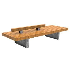 Miljöhus & Parkmöbler | Parkbänkar | FalcoGlory dubbelsidig bänk med ryggstöd | image #1