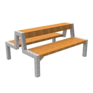 Miljöhus & Parkmöbler | Parkbänkar | FalcoBloc dubbelsidig bänk | image #1|