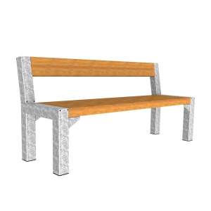 Miljöhus & Parkmöbler | Parkbänkar | FalcoBloc bänk med ryggstöd | image #1