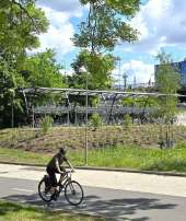 Gullmarsplan Infartsparkering för cyklar - FalcoRail med FalcoLevel Eco Tvåvåningsställ