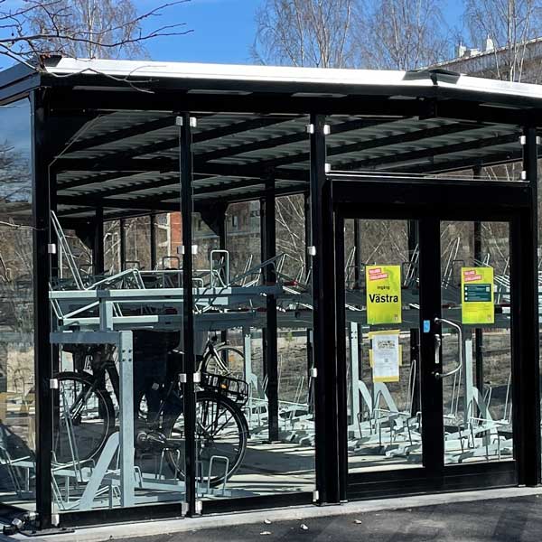 FalcoScandic cykelgarage vid Tullinge Station
