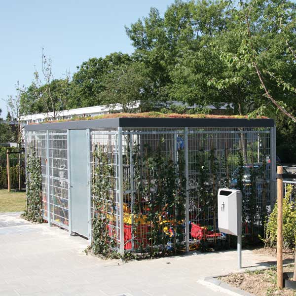 wandbekleding overkapping tralie en sedum dak