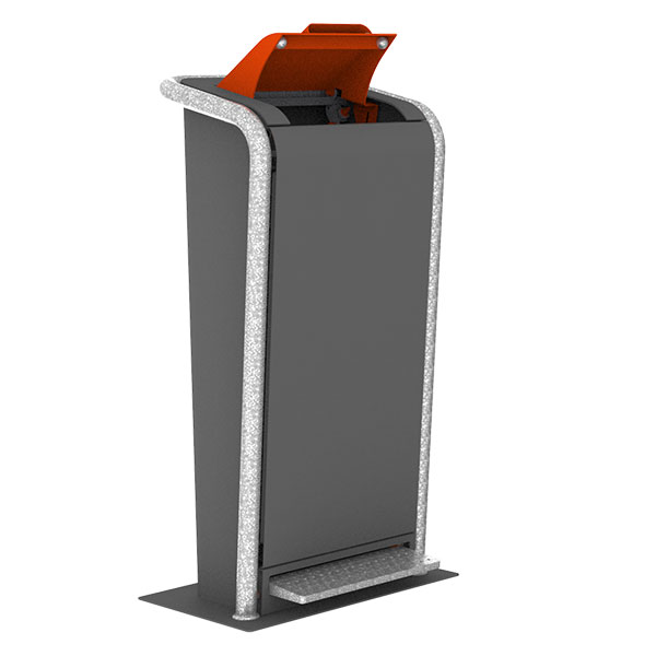 straatmeubilair afvalbak vuilnisbak prullenbak met klep pedaal FalcoJona