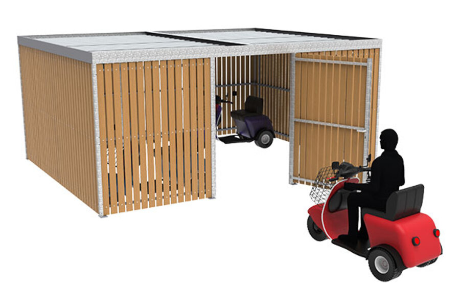 FalcoLok 500 met brede deur te gebruiken als scootmobielberging